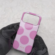 Large Polka Dots, Bubbly Pink - Tough Telefoonhoesje