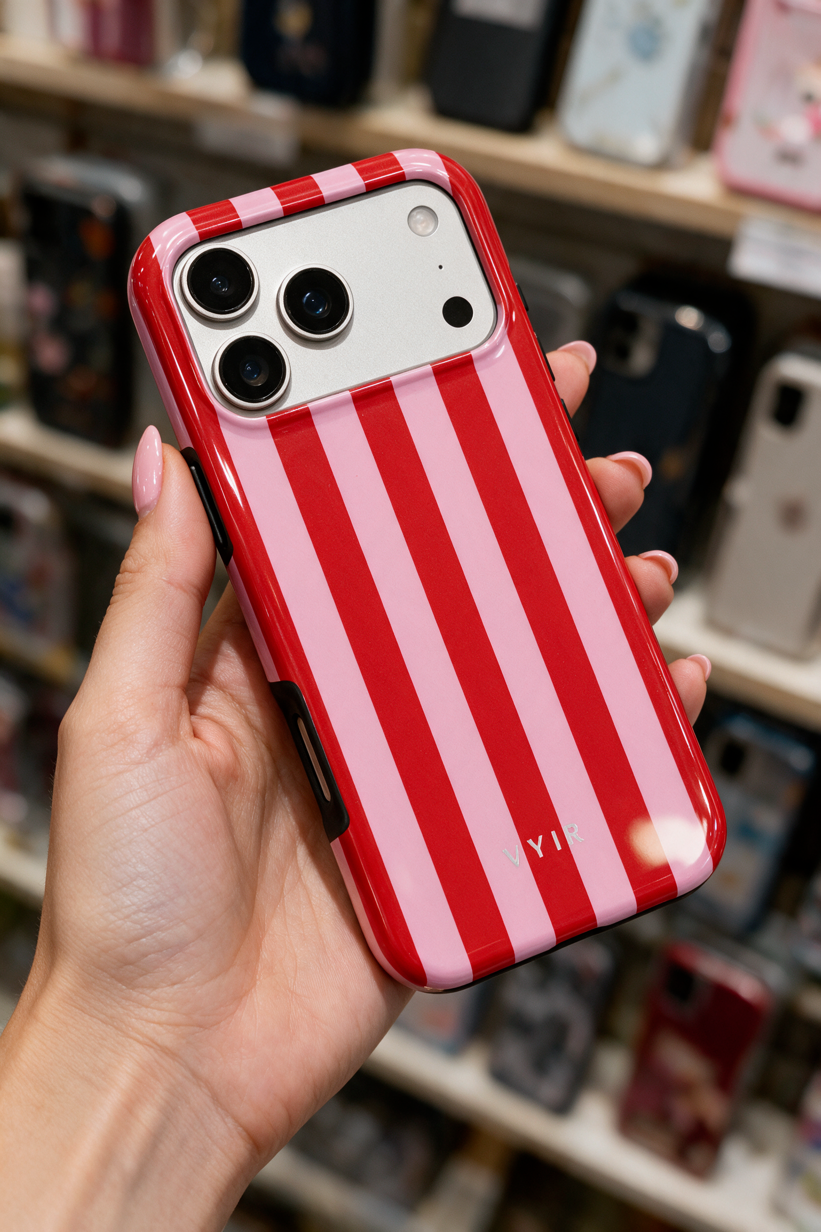 Vertical Stripes, Red Blush - Tough Telefoonhoesje